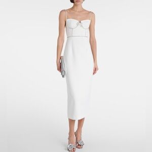 Self-Portrait NWOT Embellished crêpe bustier dress